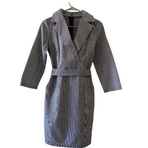Grey Houndstooth Dress